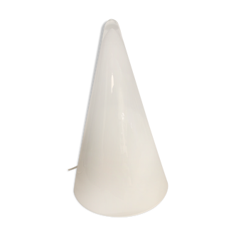 SCE France 1980 glass white cone lamp