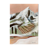 Snow top peak original acrylic painting