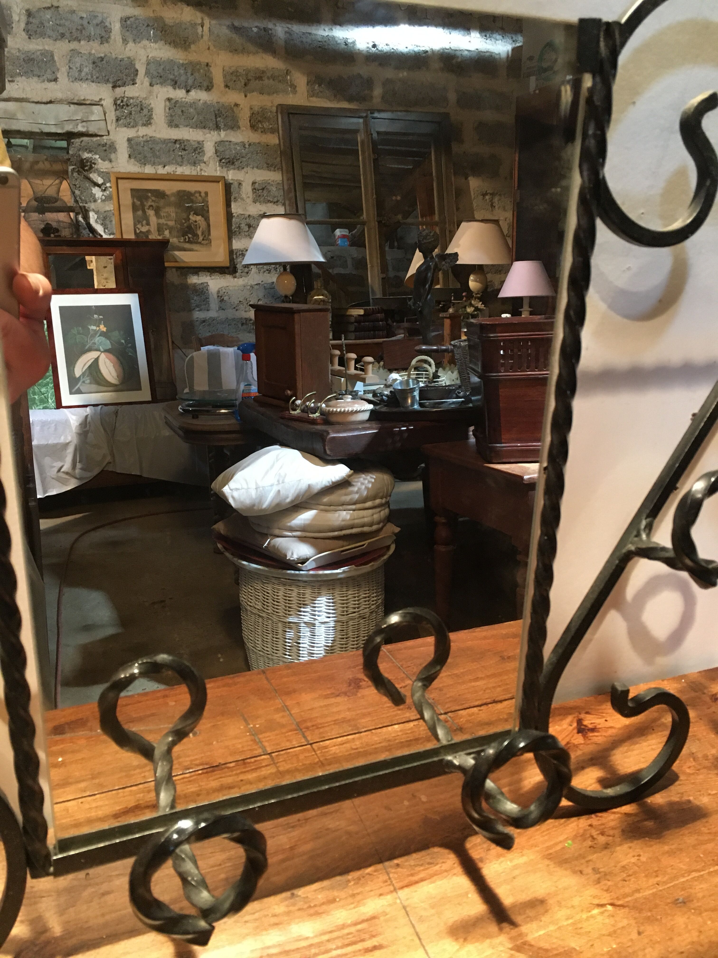 Metal coat/hat and mirror