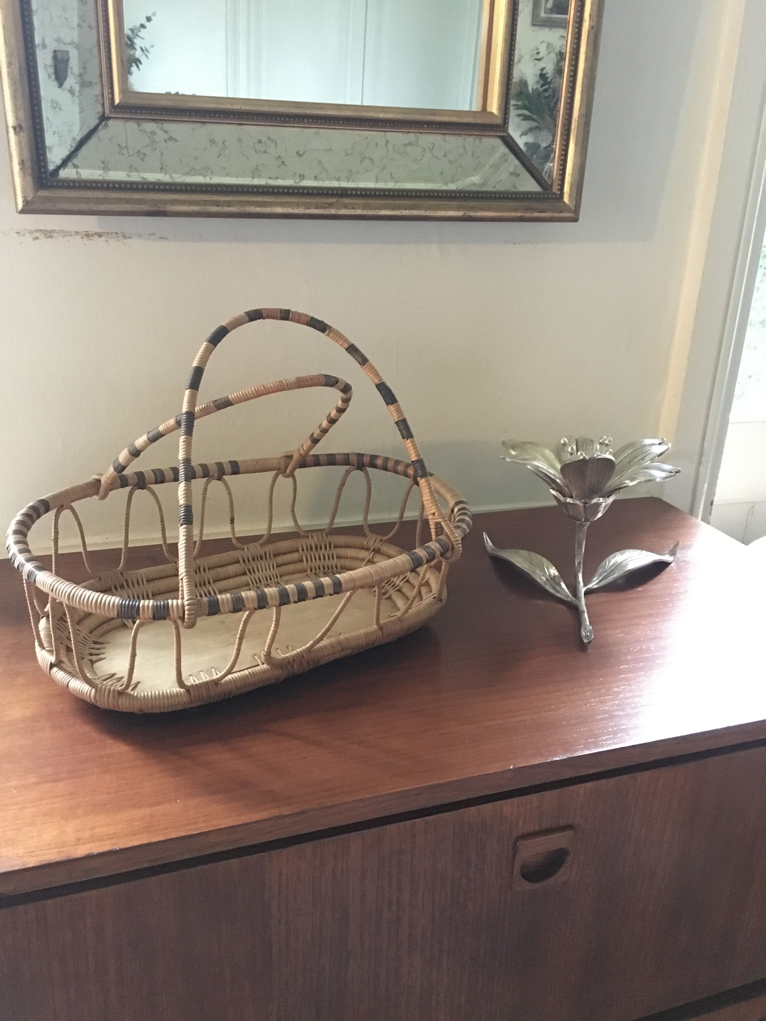 Silver metal flower ashtray