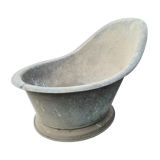 Zinc basin bathtub with backrest