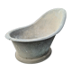 Zinc basin bathtub with backrest