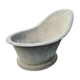 Zinc basin bathtub with backrest