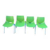 4 chaises empilables design Angelo Pinaffo modèle Shell Italie