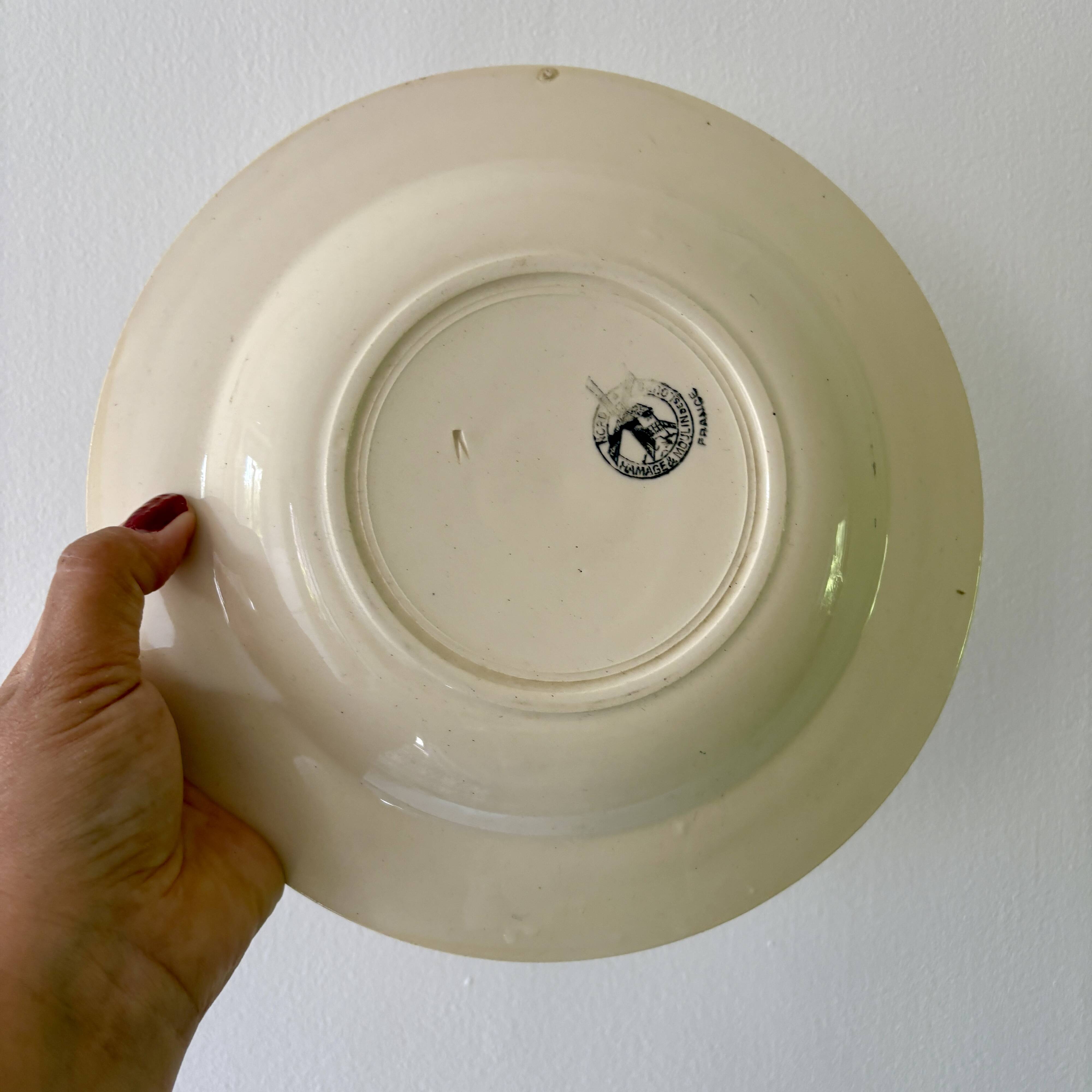 Set of 10 mismatched vintage soup plates