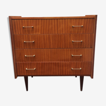 Commode en bois 4 tiroirs 1960