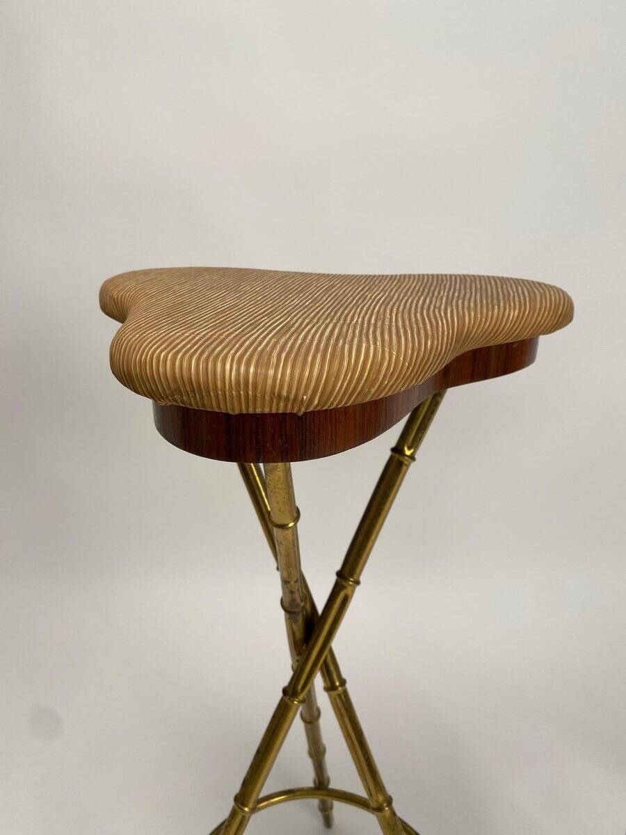 Set of Mid-Century Italian Bar Stools in Brass, 1950s