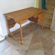 desk - wood-bamboo and woven wicker rattan - 2 drawers - large top - 80