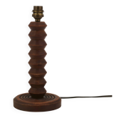 Dark wood column lamp by Charles Dudouyt, Brancusi style from the 1940s.