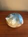 Flat ceramic cat-shaped flower frog vase, signed