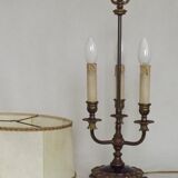 French Empire Style 3 Light Boulotte Table Lamp with Lion Feet and Shade