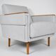Fauteuil moderne du milieu du siècle, restauré, 1960, tissu gris clair