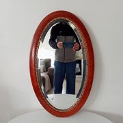 Antique oval mirror with bevelled glass