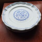 Faience Gien, 5 flat plates, blue rouen model