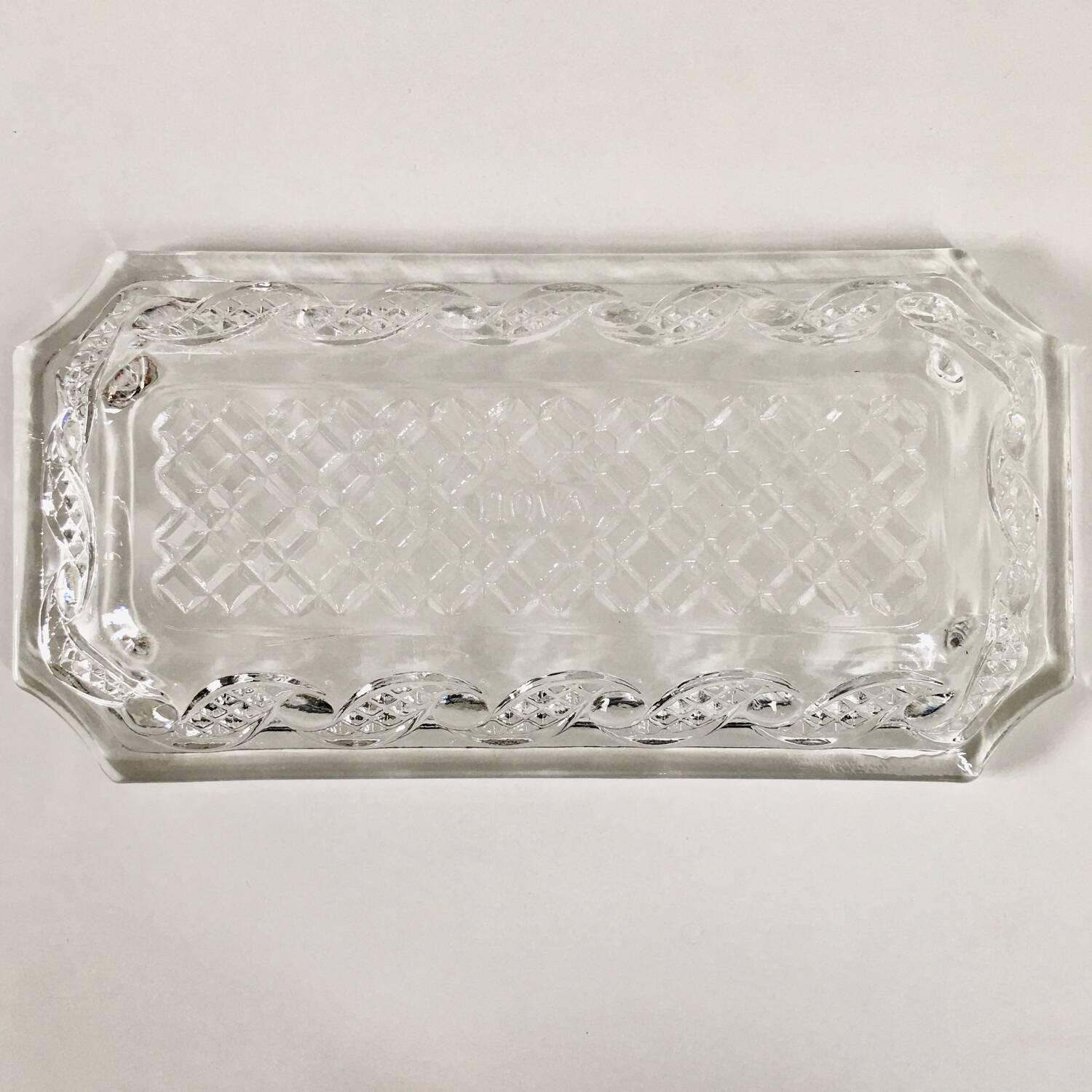 Vintage glass butter dish