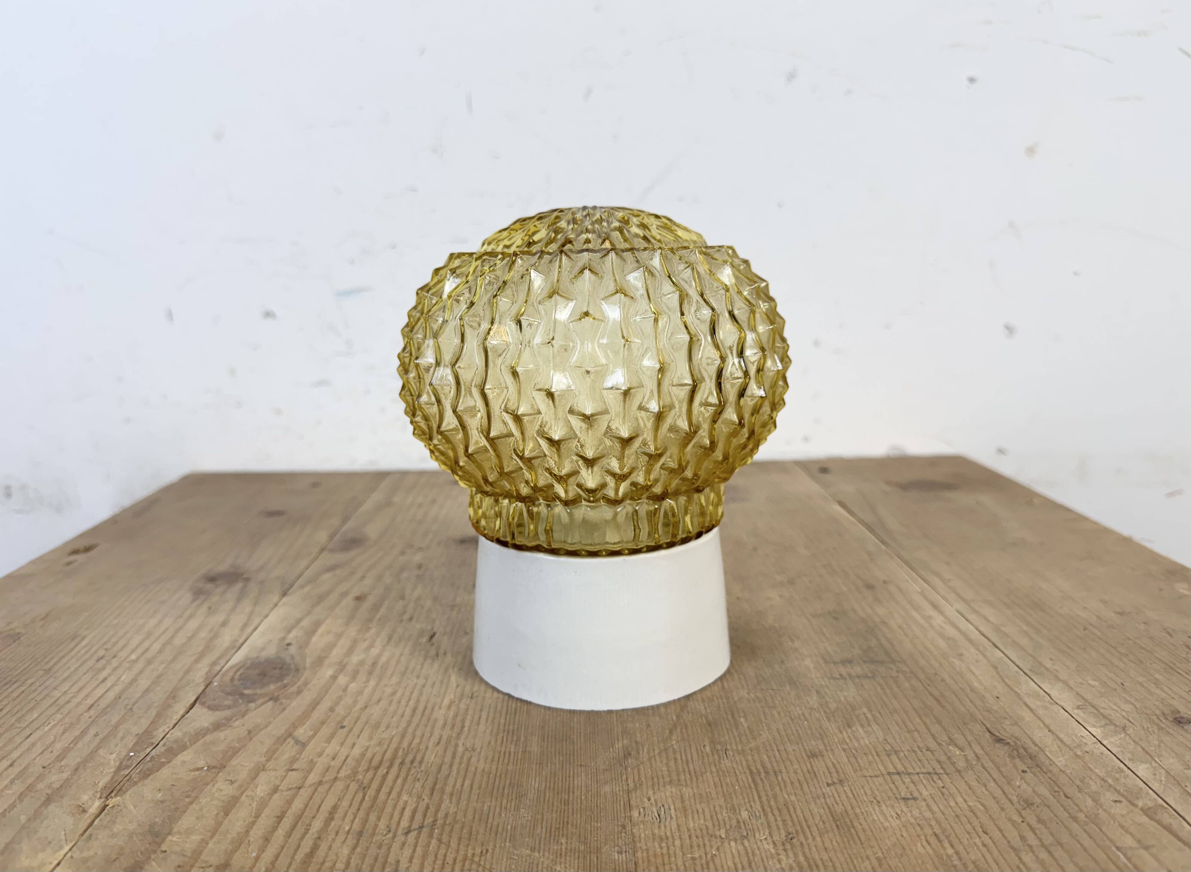 Vintage White Porcelain Ceiling Light, 1970s