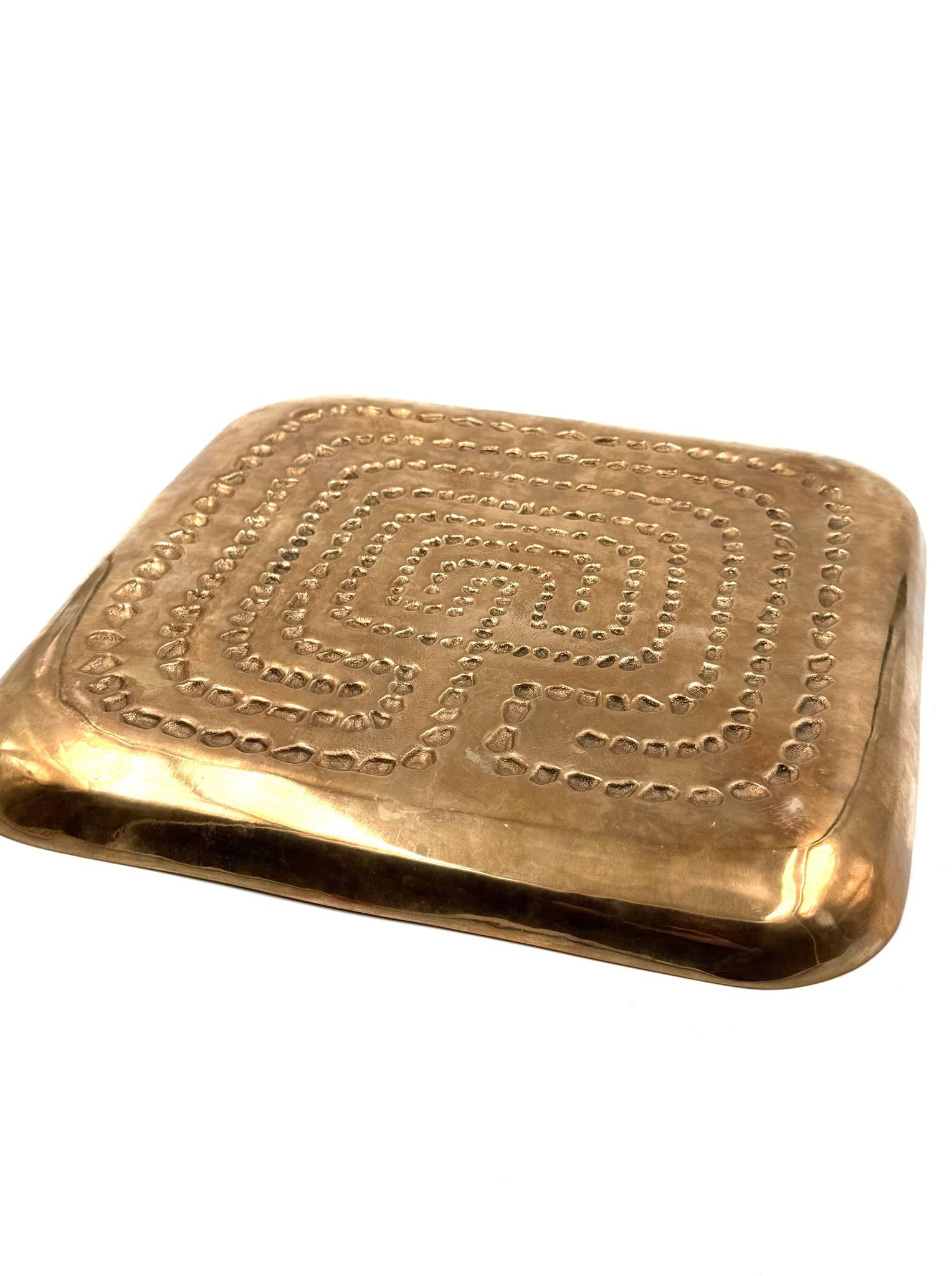 Modern solid brass tray / vide poche, Atelier Ventrella Italy 1980s