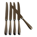 Set of 5 brasserie knives in silver display 1950
