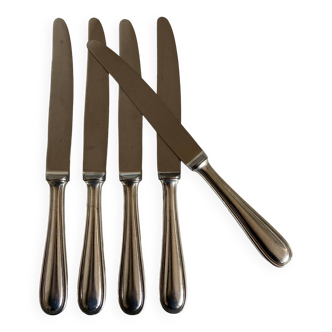 Set of 5 brasserie knives in silver display 1950