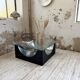 Table basse socle moulé et chrome, années 70