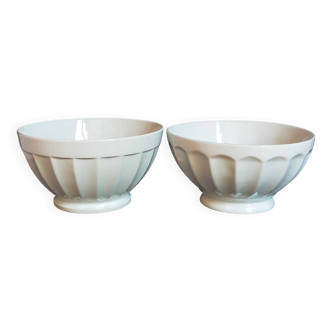 Duo de bols porcelaine blanche anciens XXL 1 litre