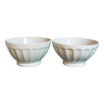 Duo de bols porcelaine blanche anciens XXL 1 litre