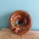 Zoomorphic fish ashtray in glazed terracotta