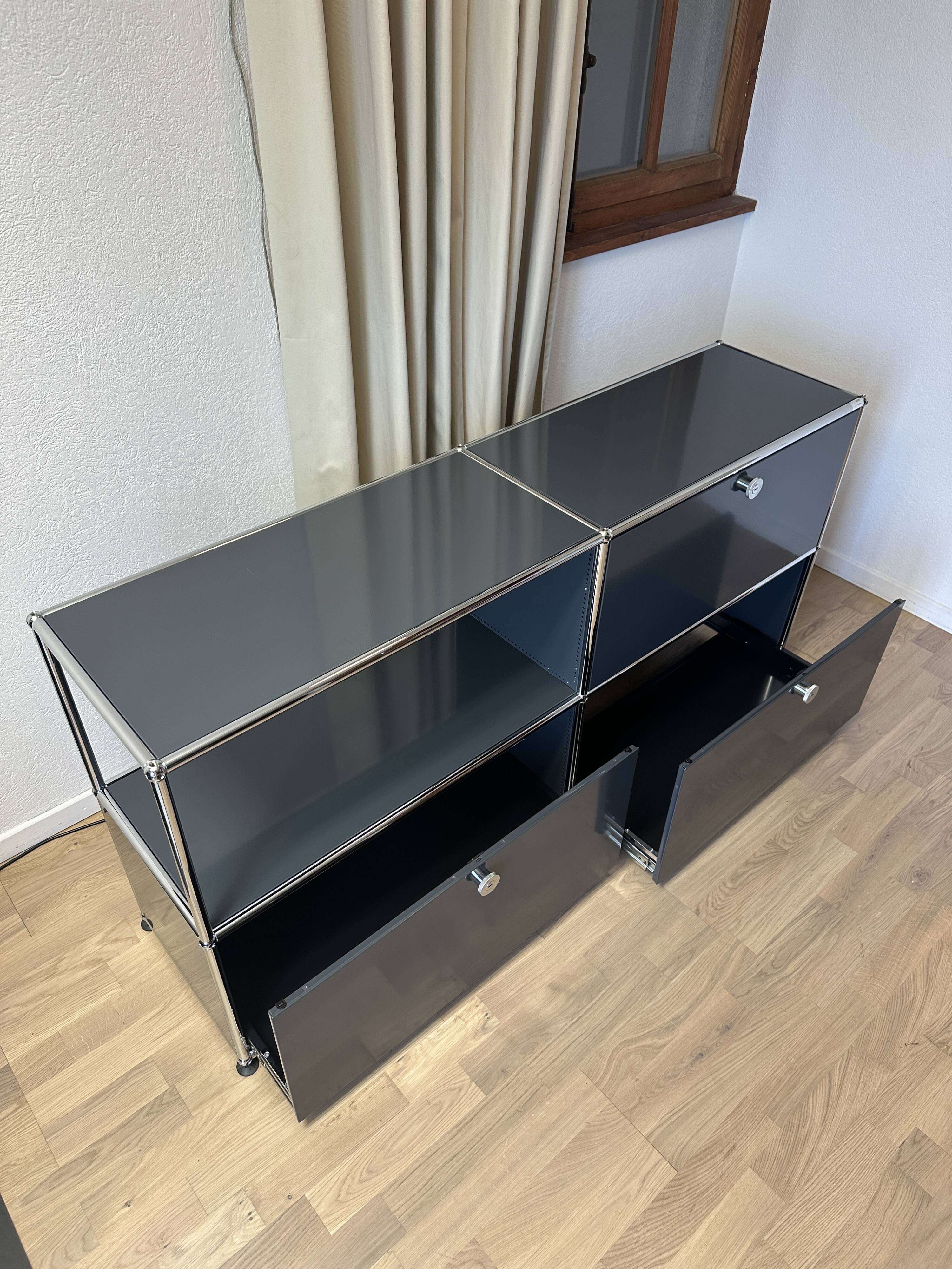 USM Haller sideboard in Anthracite Grey and Graphite Black