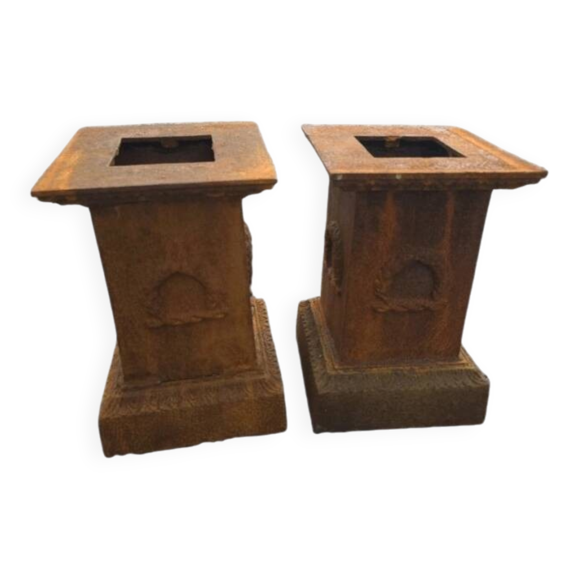 Pair of cast iron bases for statue for Medici.