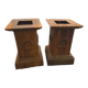 Pair of cast iron bases for statue for Medici.