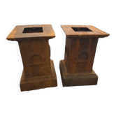 Pair of cast iron bases for statue for Medici.