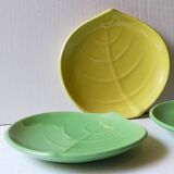 Three ceramic leaf cups 50s