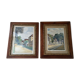Duo d’aquarelles encadrées