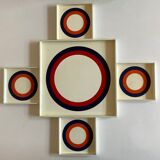 Set of 5 trays target Prisunic design 1960
