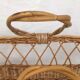 Bassinet in rattan, his mattress, pillow and bed linens