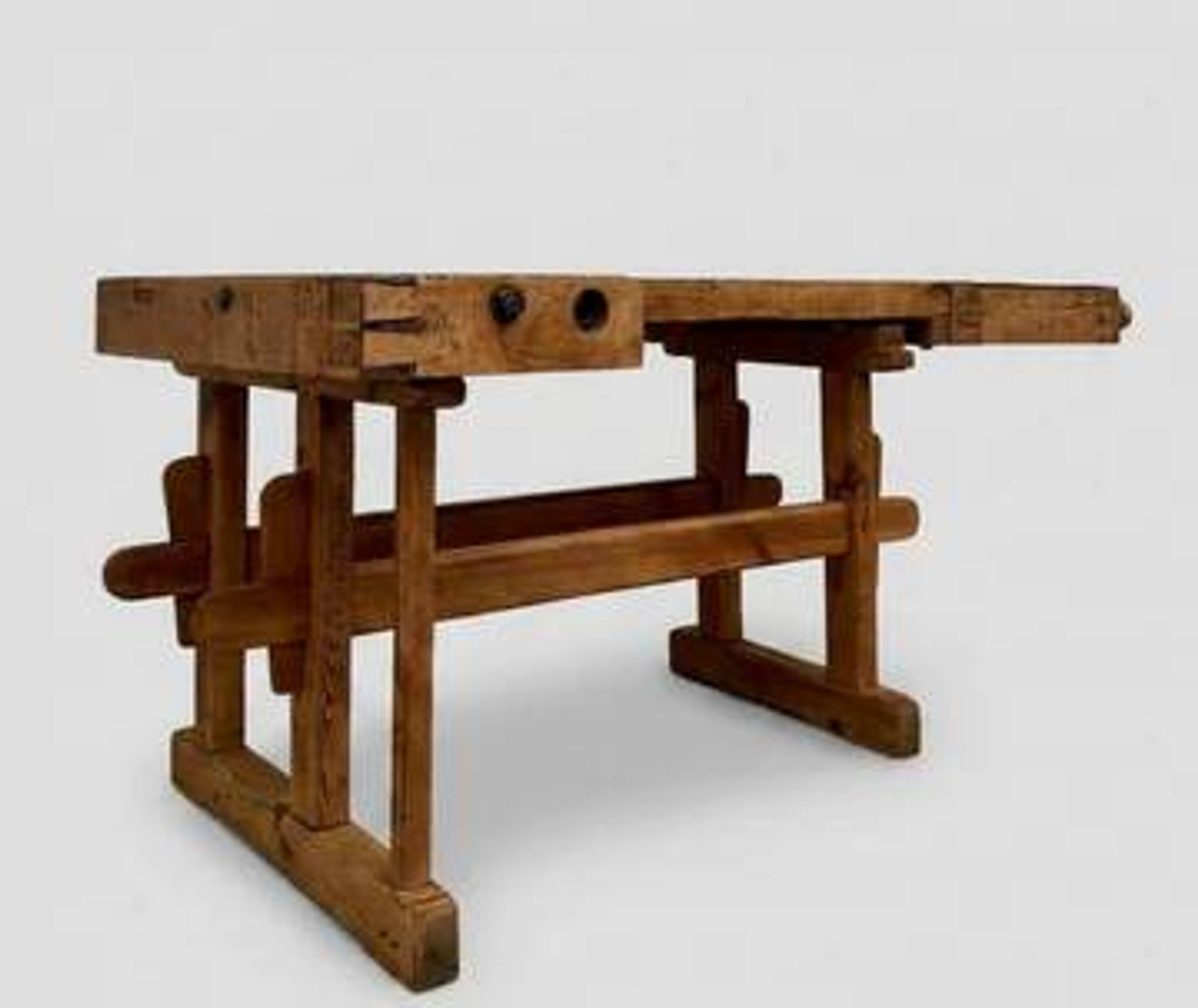Établi industriel vintage en bois pour menuisier