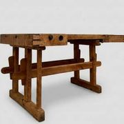 Établi industriel vintage en bois pour menuisier