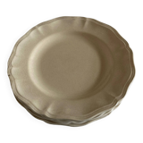 Set of 4 ivory Sarreguemines plates with gadroons