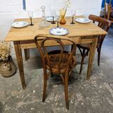 Light wood farmhouse table