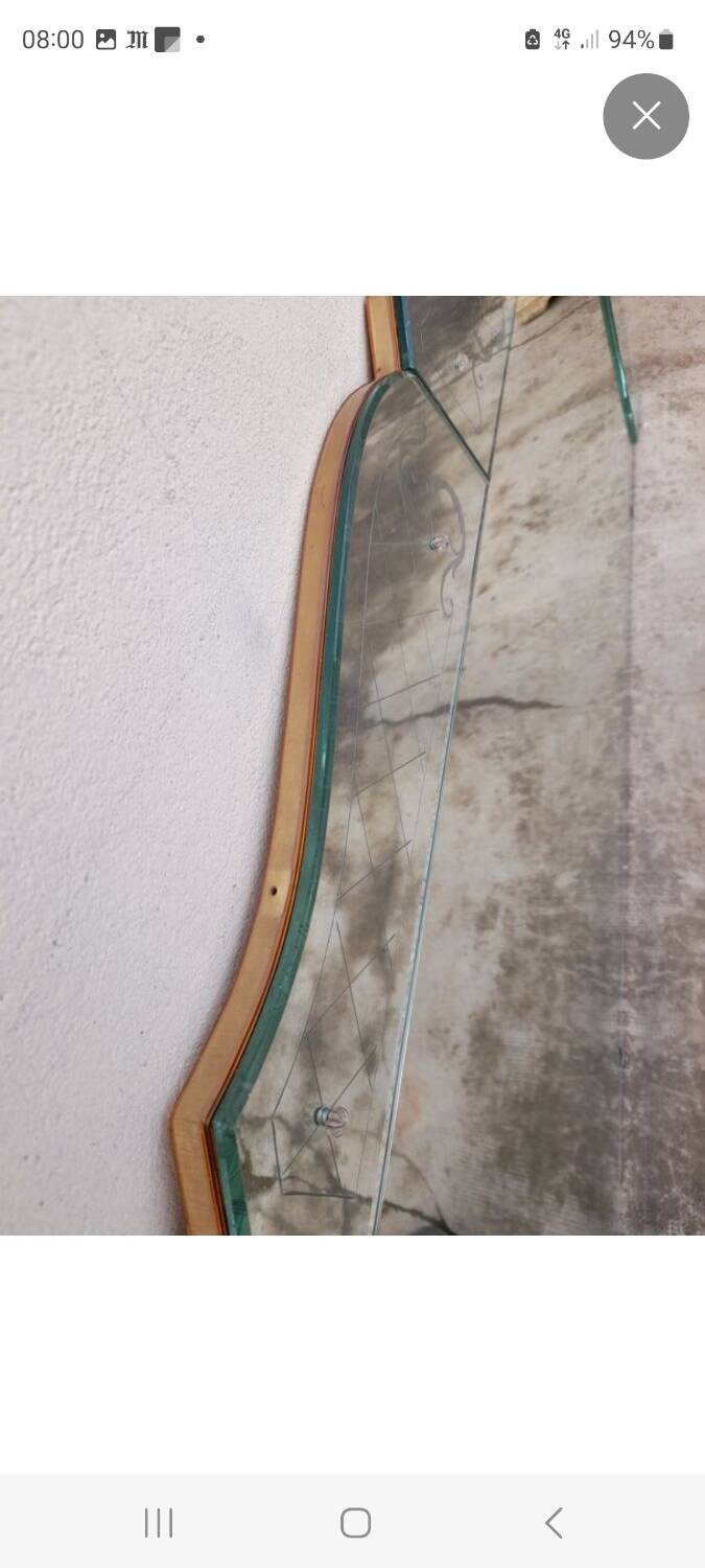 Beveled Venetian brasserie mirror - 1950s