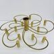 Leola sculptural brass 12-light ceiling or wall flush mount, 1970s