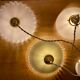 Three-light cascading pendant lamp with vintage white opaline lampshade