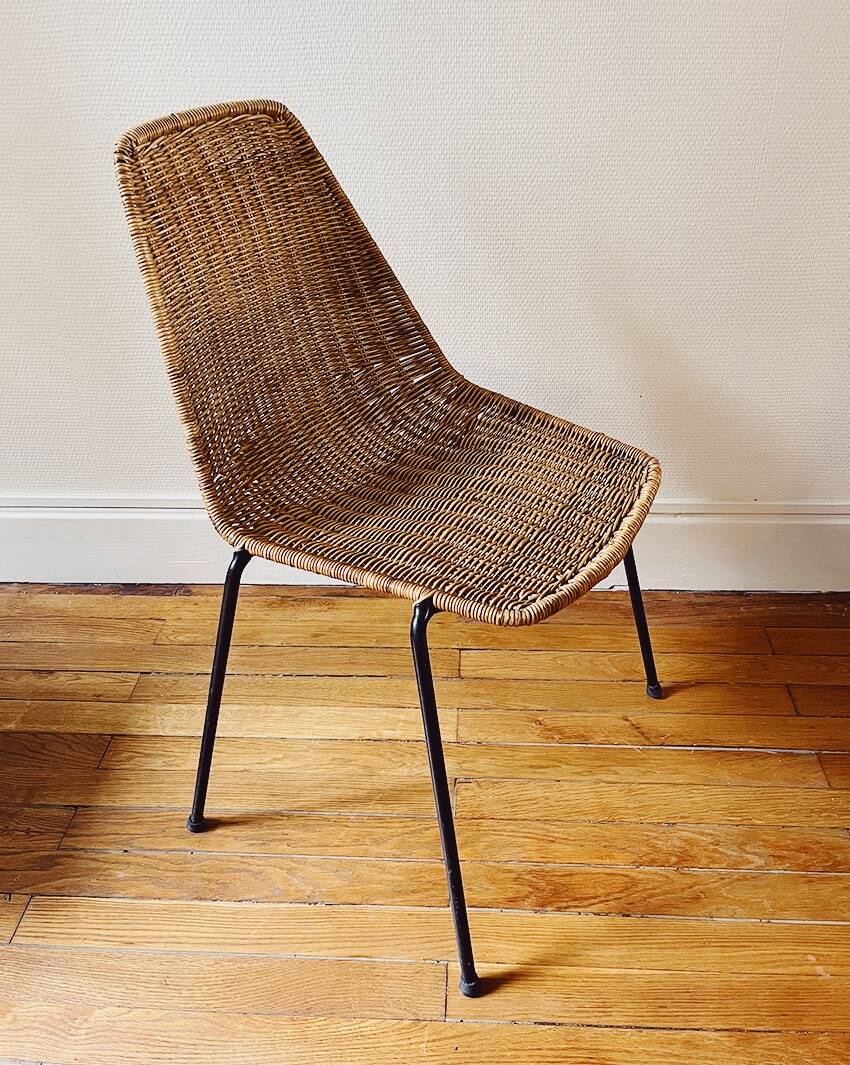 Ensemble de 5 chaises "Basket" par Gianfranco Legler, années 1950