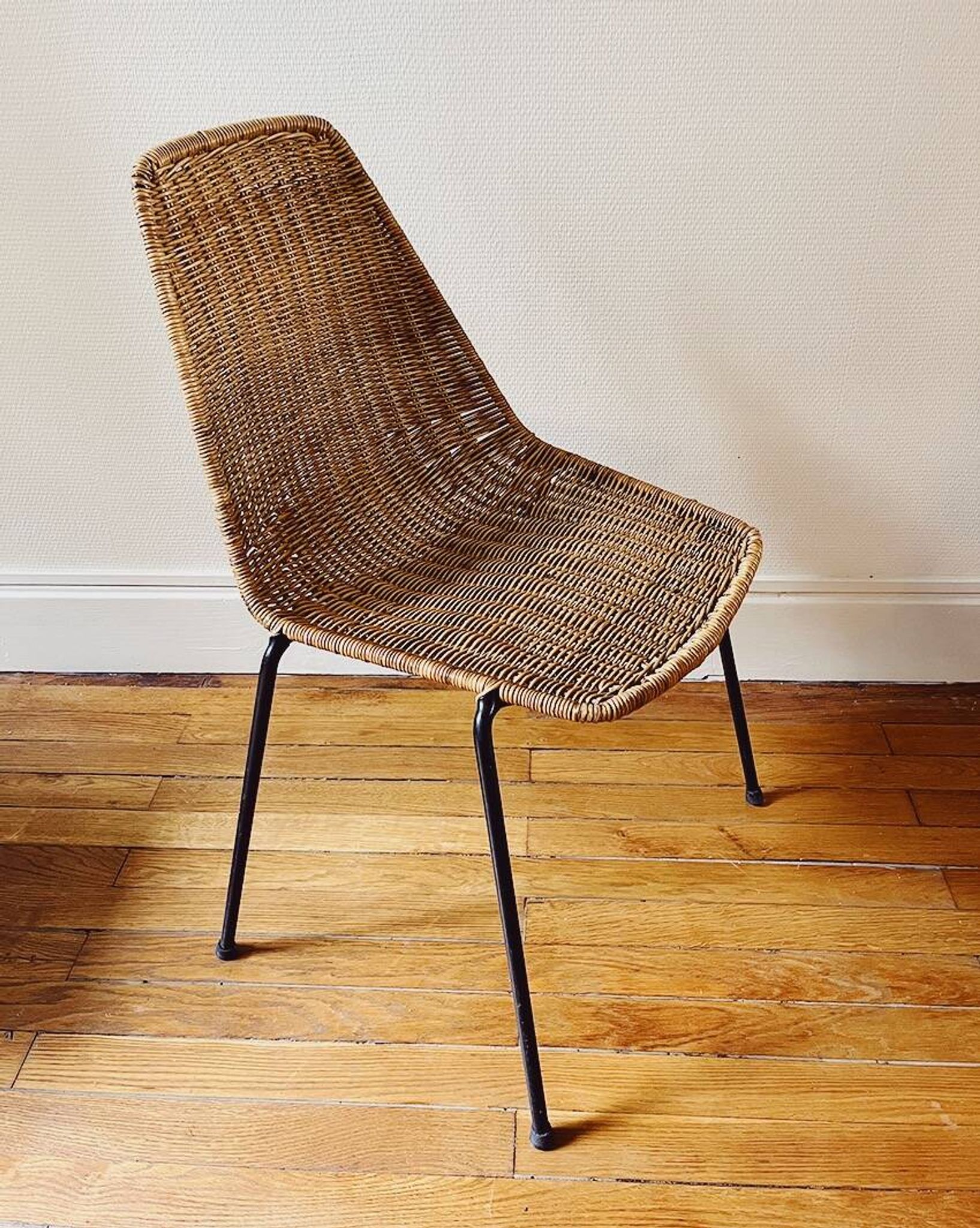 Ensemble de 5 chaises "Basket" par Gianfranco Legler, années 1950