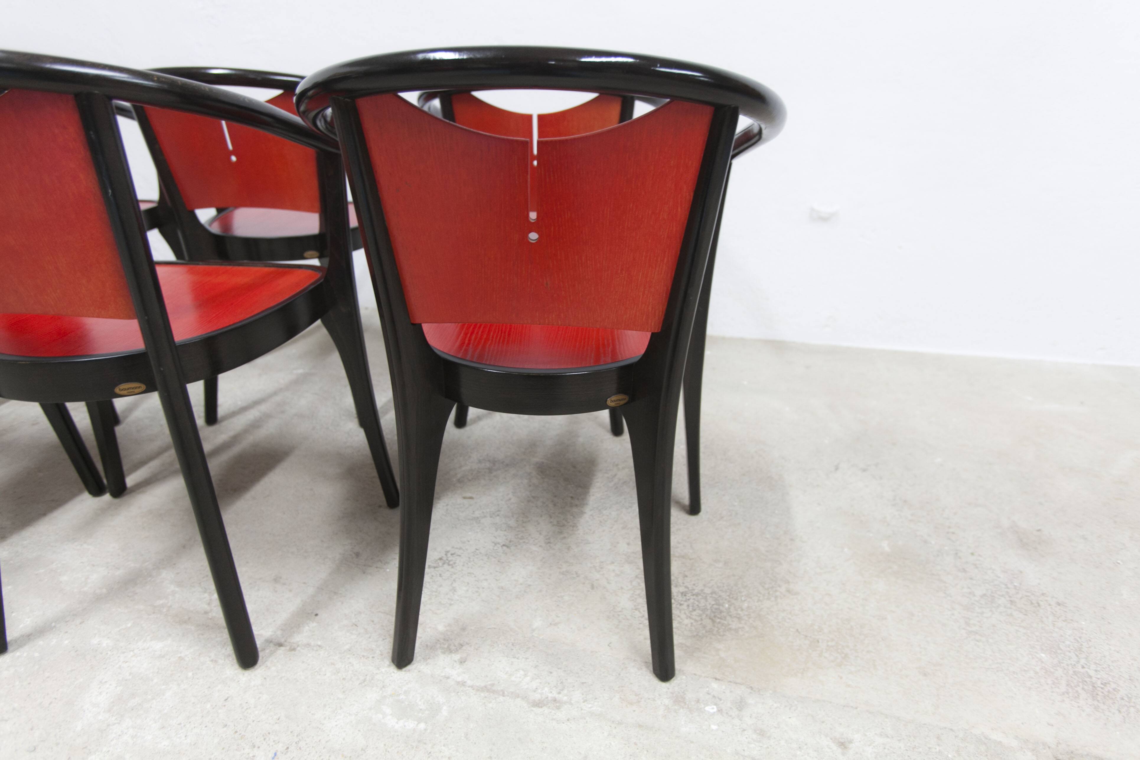 Set of 6 Baumann Diese armchairs, designed by Pagnon Pelhaître