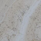 Chrome and travertine coffee table, Artelano France, 1980s.