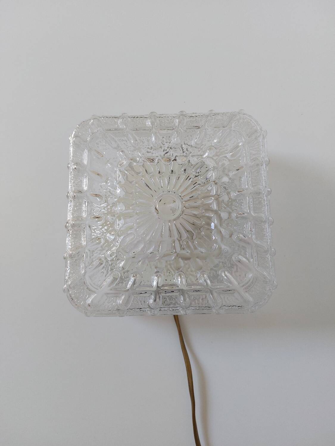 Plafonnier applique verre minimaliste 1970/ 1980