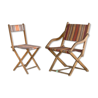 Two deckchair seats