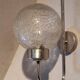 Stainless vintage design wall light  and 70s striated glass globe