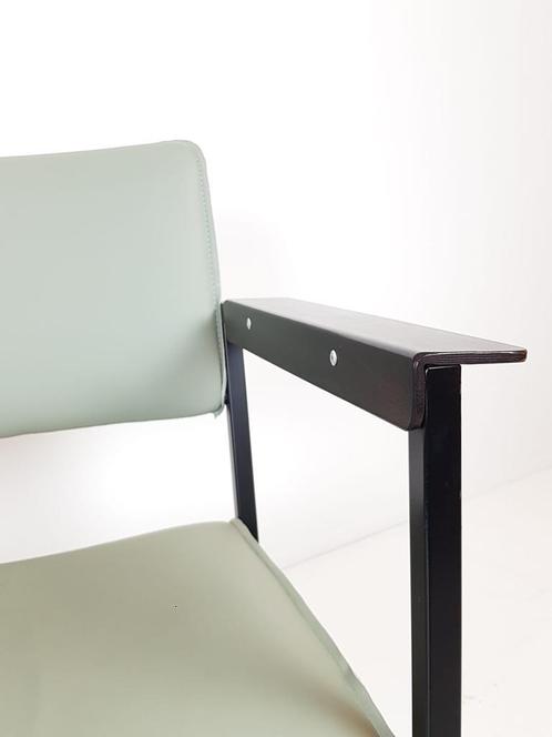 Set of 2 armchairs in imitation mint green leather